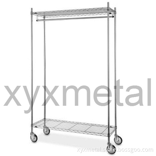 Commercial Grade Moveable Multifunction Chrome Garment Rack